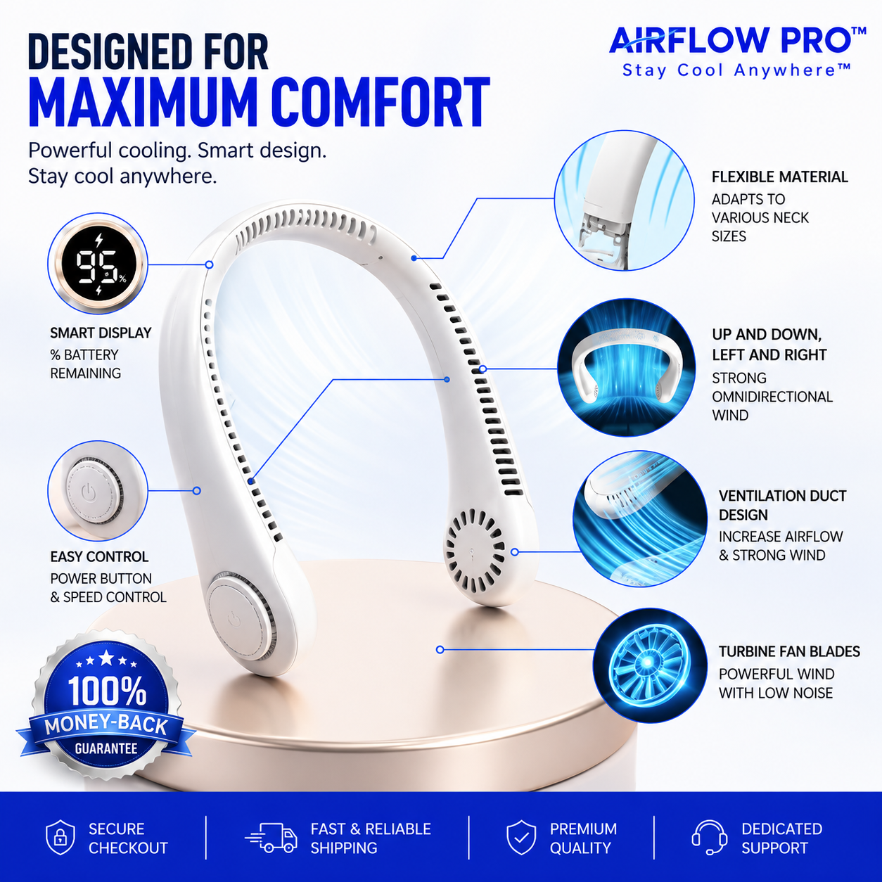 AirFlow Pro™ Portable Neck Fan